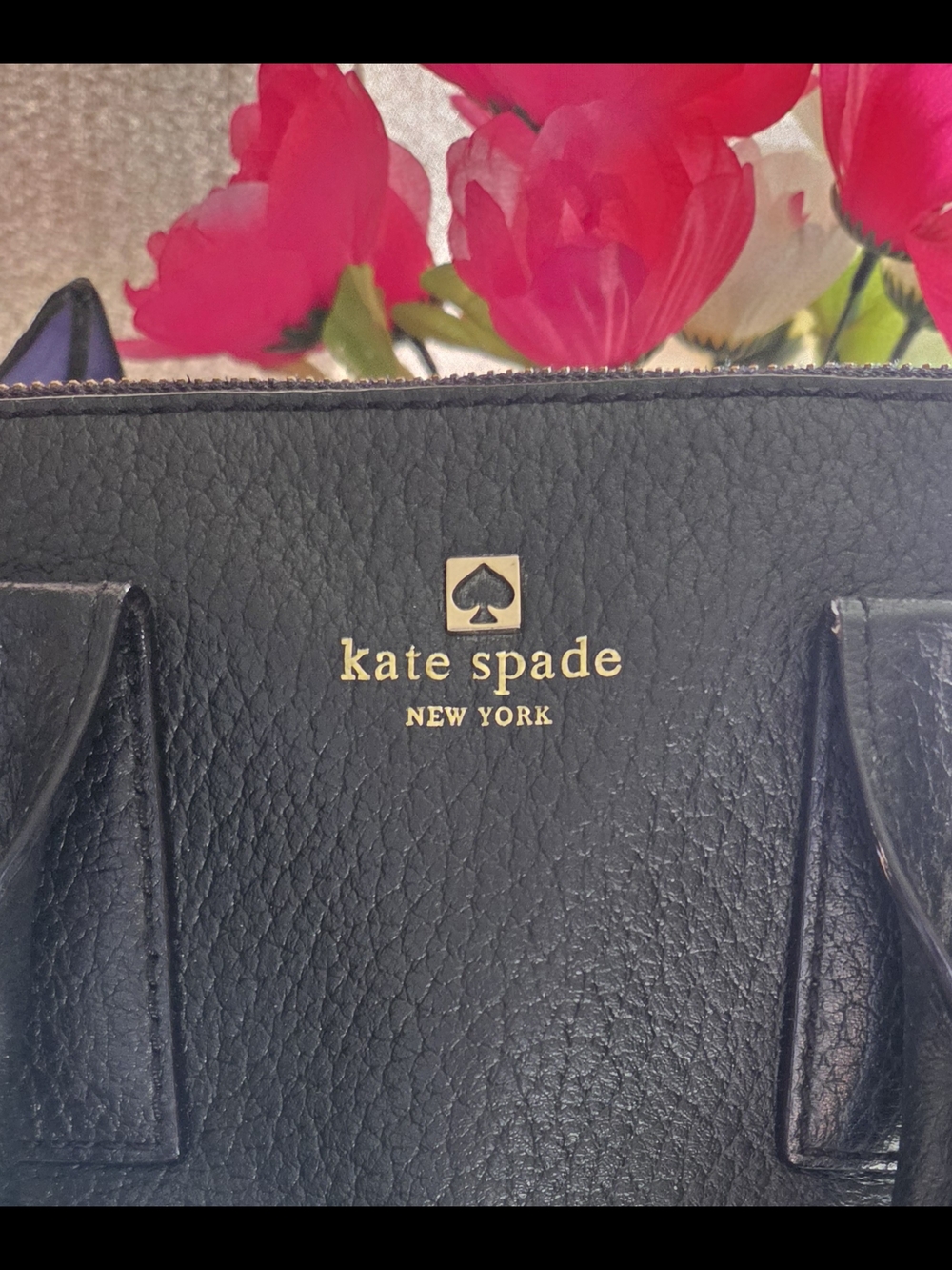 Kate Spade Black Pebbled Leather Satchel with Crossbody Strap - Picture 3 of 7